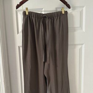 Babaton Wide-Leg Drawstring Pants – Taupe (Size M)